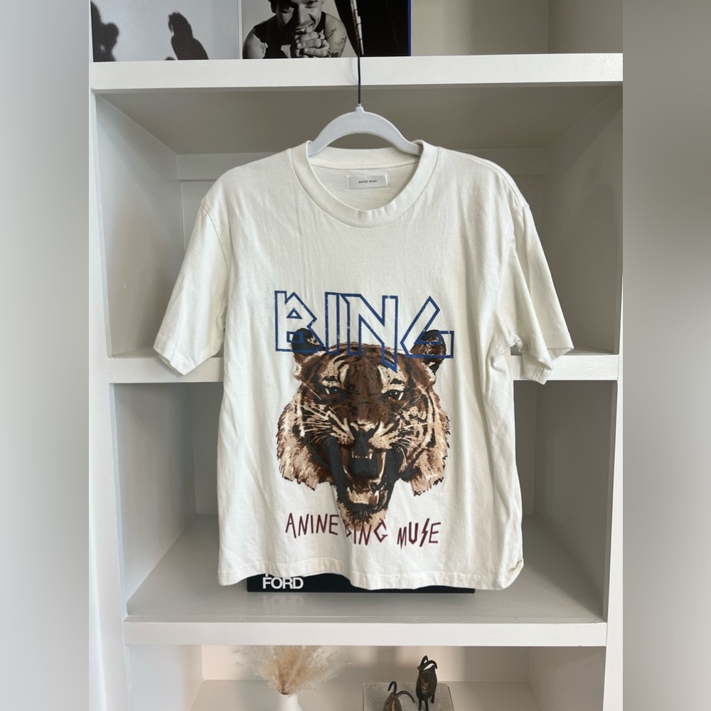 Anine Bing Tiger Printed Jersey Tee
